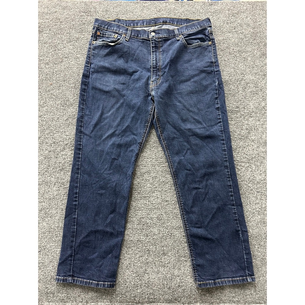 Levis Jeans Mens Size 42x30 Dark Wash 541 Athletic Taper Stretch Denim Blue